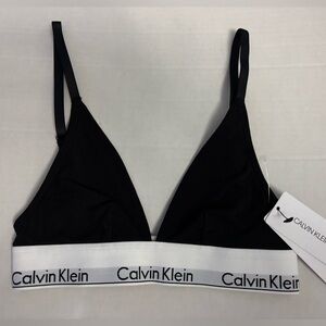 New! Calvin Klein Unlined Triangle Bra Black Size XS